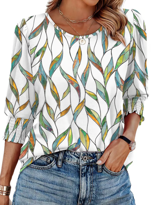 Cecile - Blouse 3/4 Mouwen & Manchetten