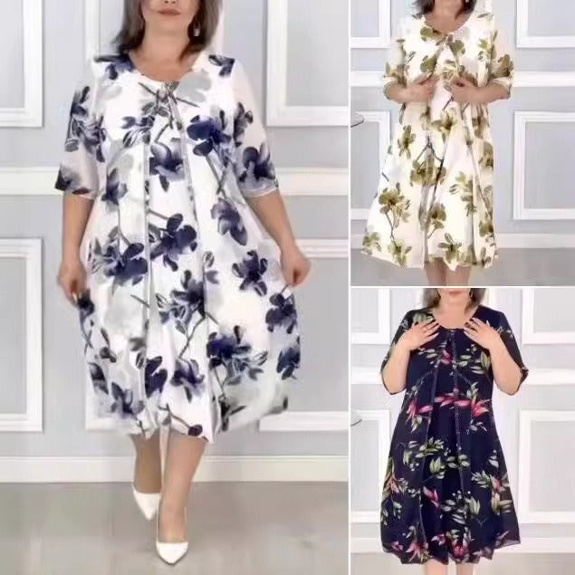 Annelies - Jurk Met Waterverf Bloemenprint