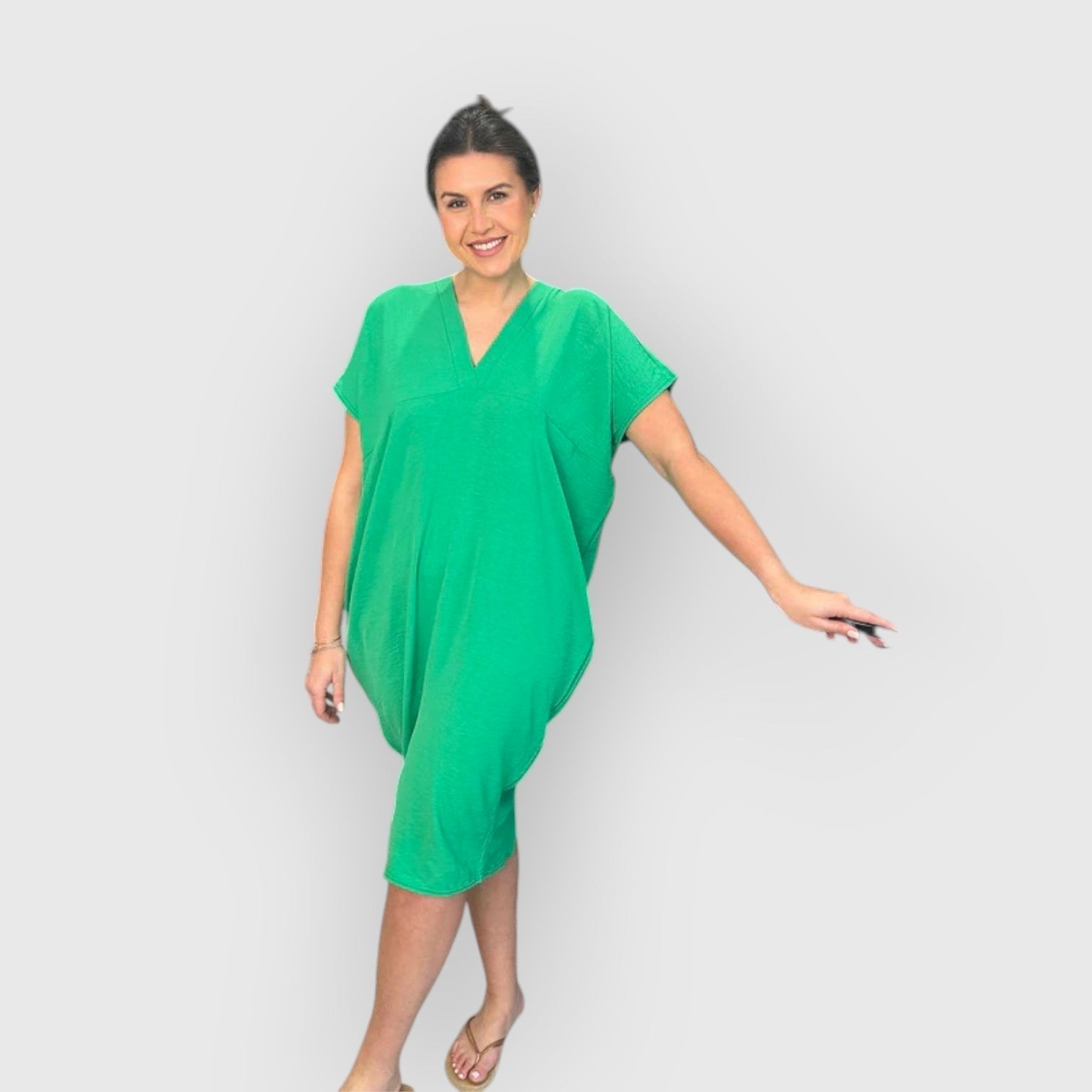 Maud – Midi-jurk met Korte Mouwen