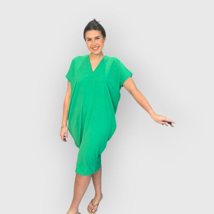 Maud – Midi-jurk met Korte Mouwen