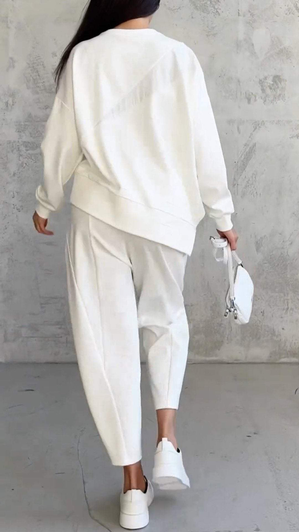 Pien - Tweedelige set met pullover met ronde kraag en lange mouwen