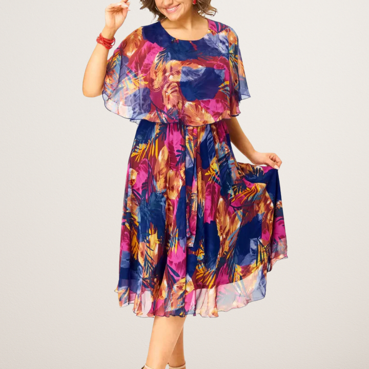 Mariska - Comfortabele Plus Size Chiffon Jurk