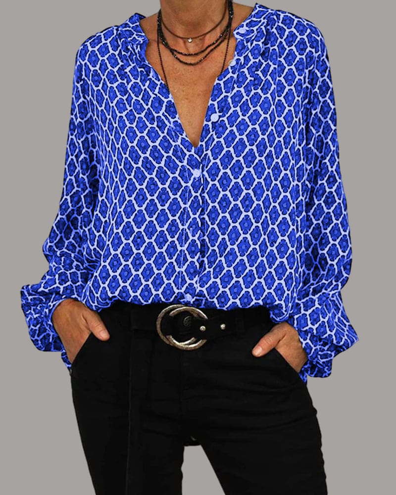 Emmas® | Relaxed V-Hals Midi-Shirt