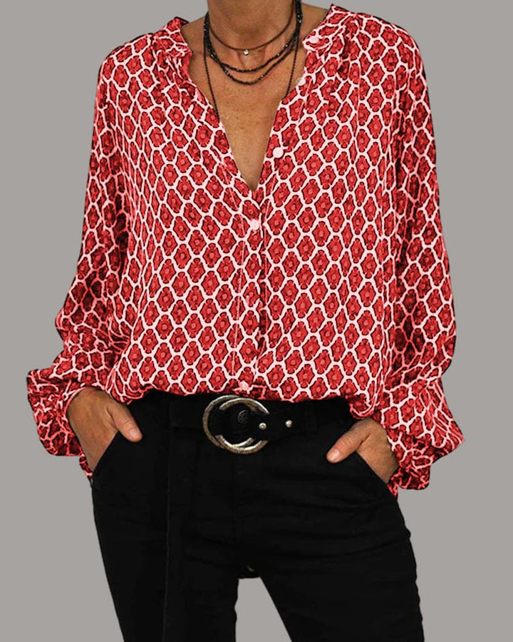 Emmas® | Relaxed V-Hals Midi-Shirt