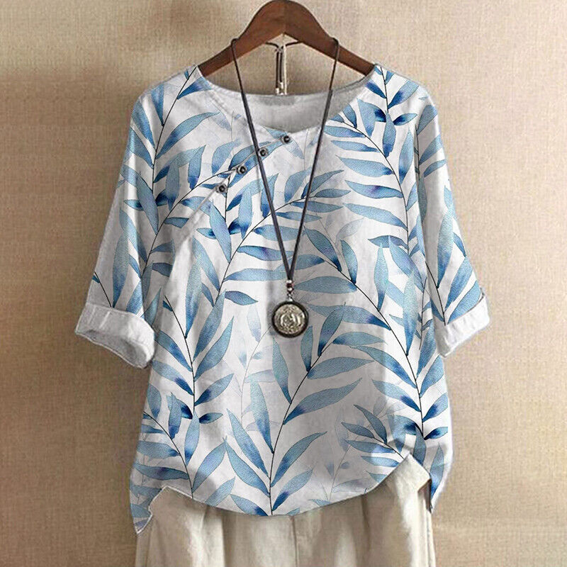 Femke - Blouse Met Bladerenprint