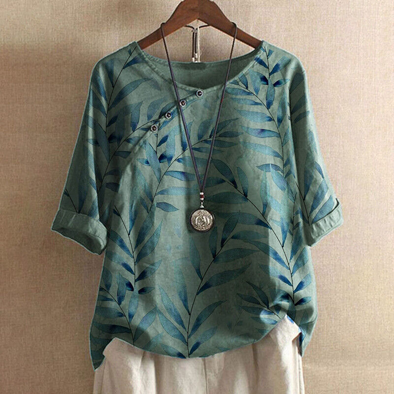 Femke - Blouse Met Bladerenprint