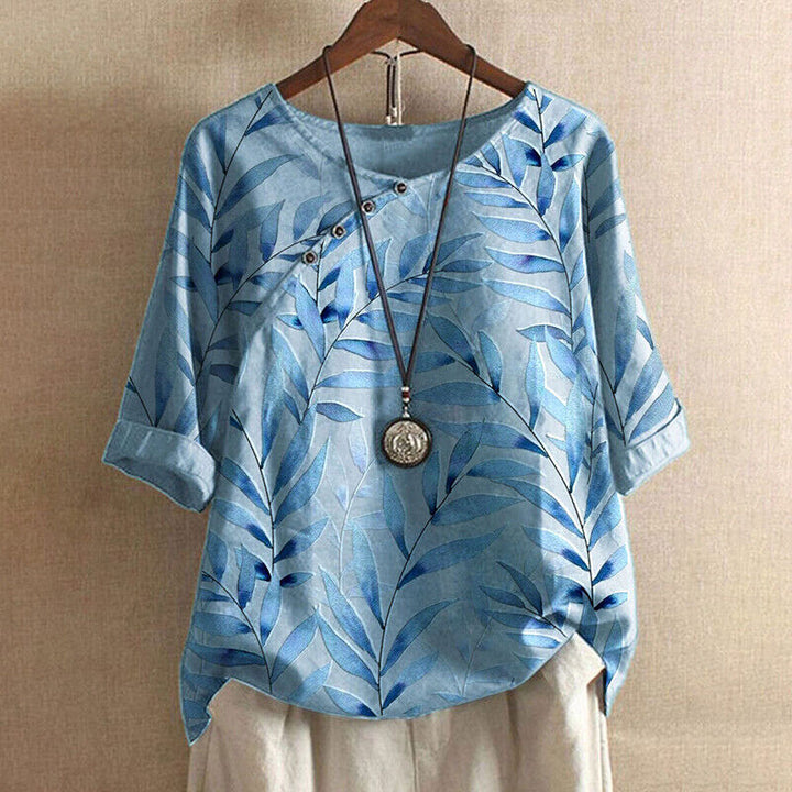 Femke - Blouse Met Bladerenprint