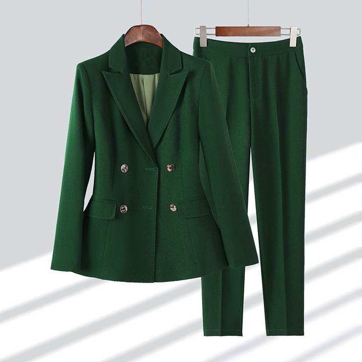 Aven – Klassieke 4-Knoop Blazer met Bijpassende Broekenset