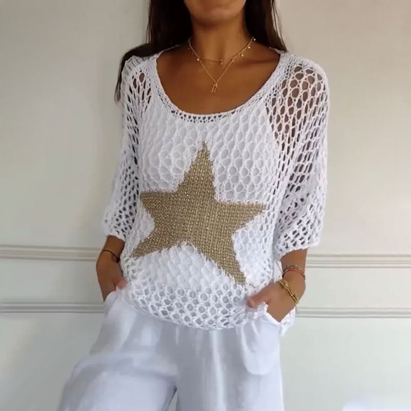 Jiah – Gebreide Top met Sterrendetail