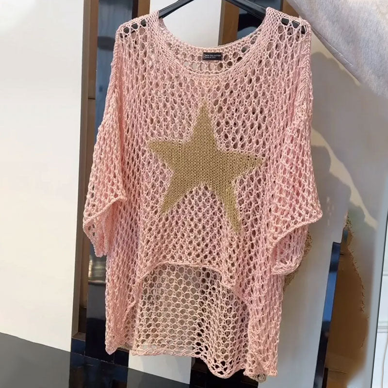 Jiah – Gebreide Top met Sterrendetail
