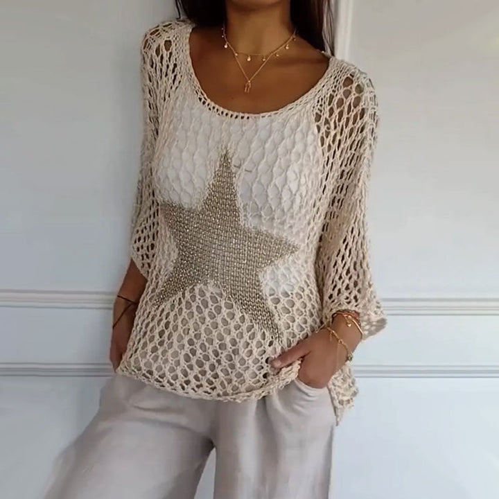 Jiah – Gebreide Top met Sterrendetail