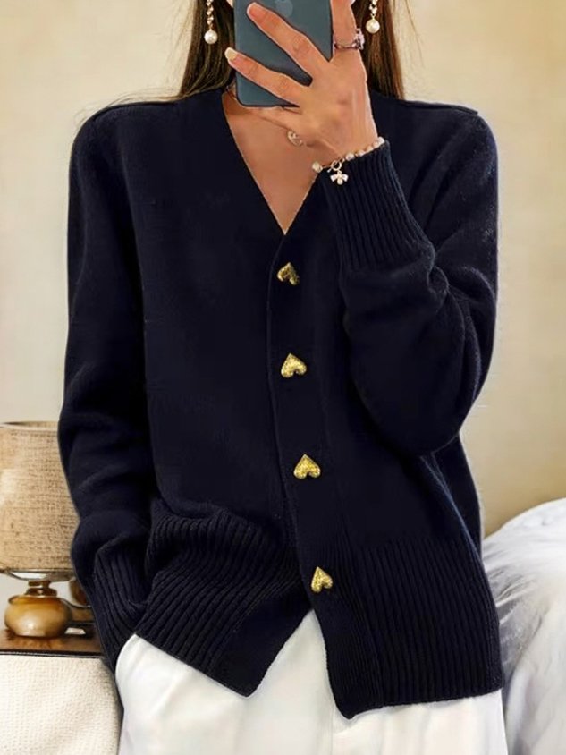 Zia – Cardigan met Hartvormige Knopen