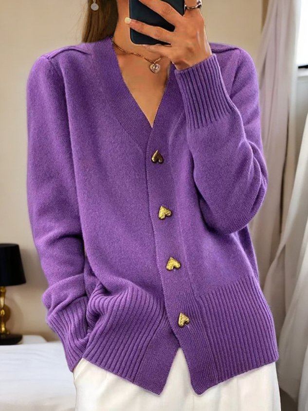 Zia – Cardigan met Hartvormige Knopen