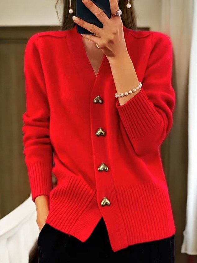 Zia – Cardigan met Hartvormige Knopen