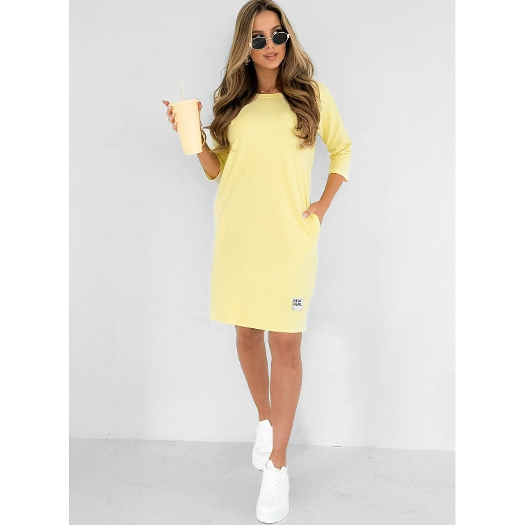 Lieke - Jurk Met Ronde Hals & Zakjes