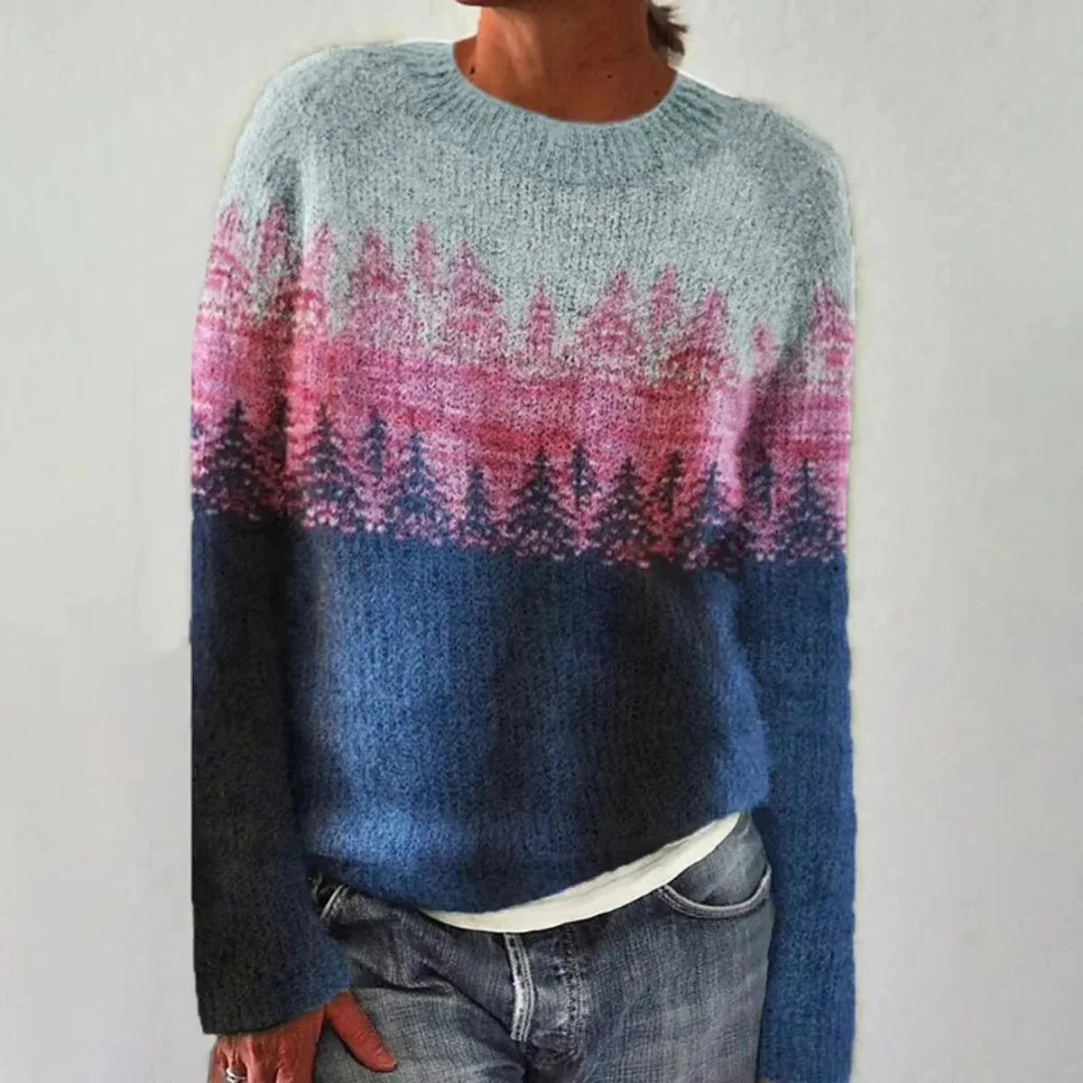 Lexi - Retro Noors Patroon Herfstsweater