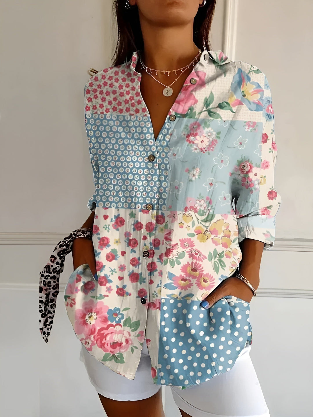 Halcyon - Dames Overhemd met Print en Knoopsluiting