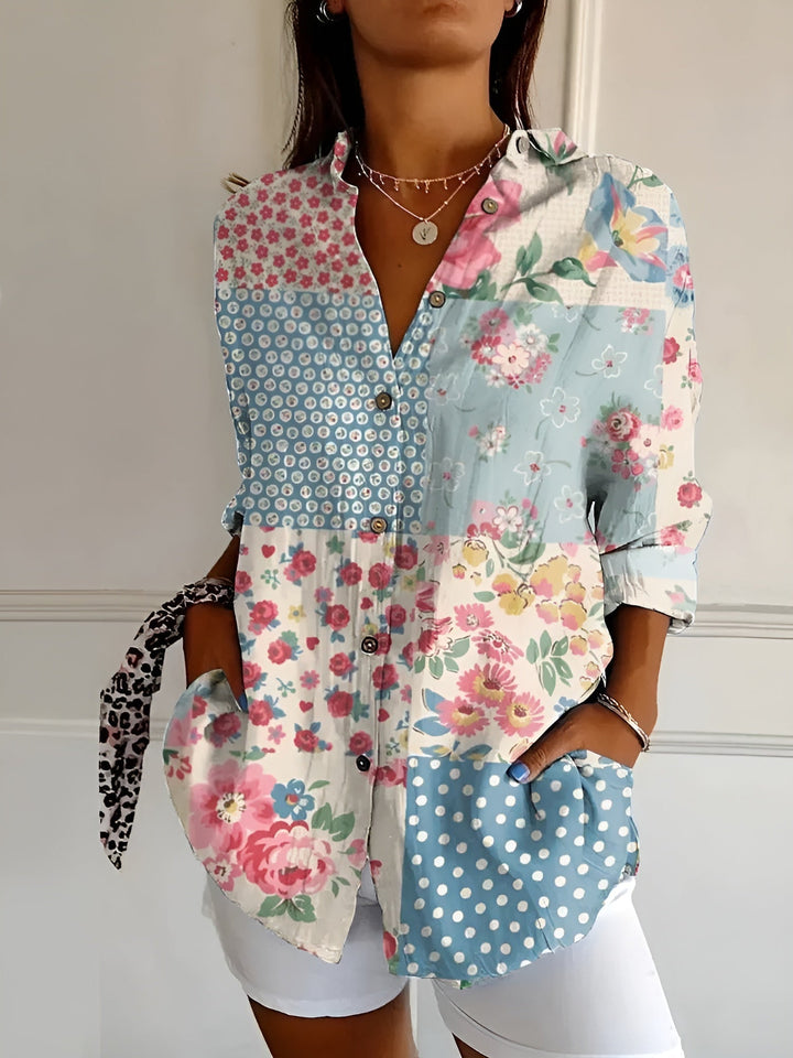 Halcyon - Dames Overhemd met Print en Knoopsluiting