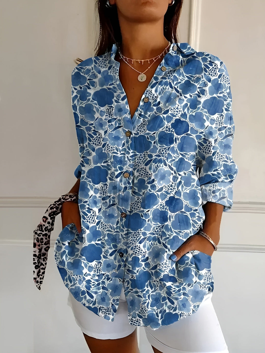 Halcyon - Dames Overhemd met Print en Knoopsluiting