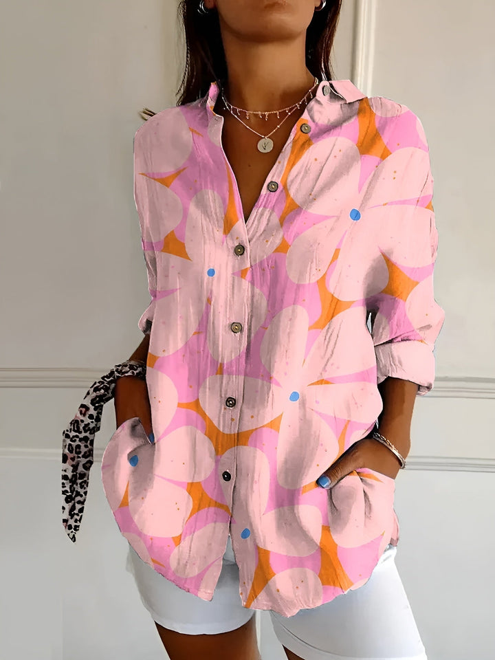 Halcyon - Dames Overhemd met Print en Knoopsluiting